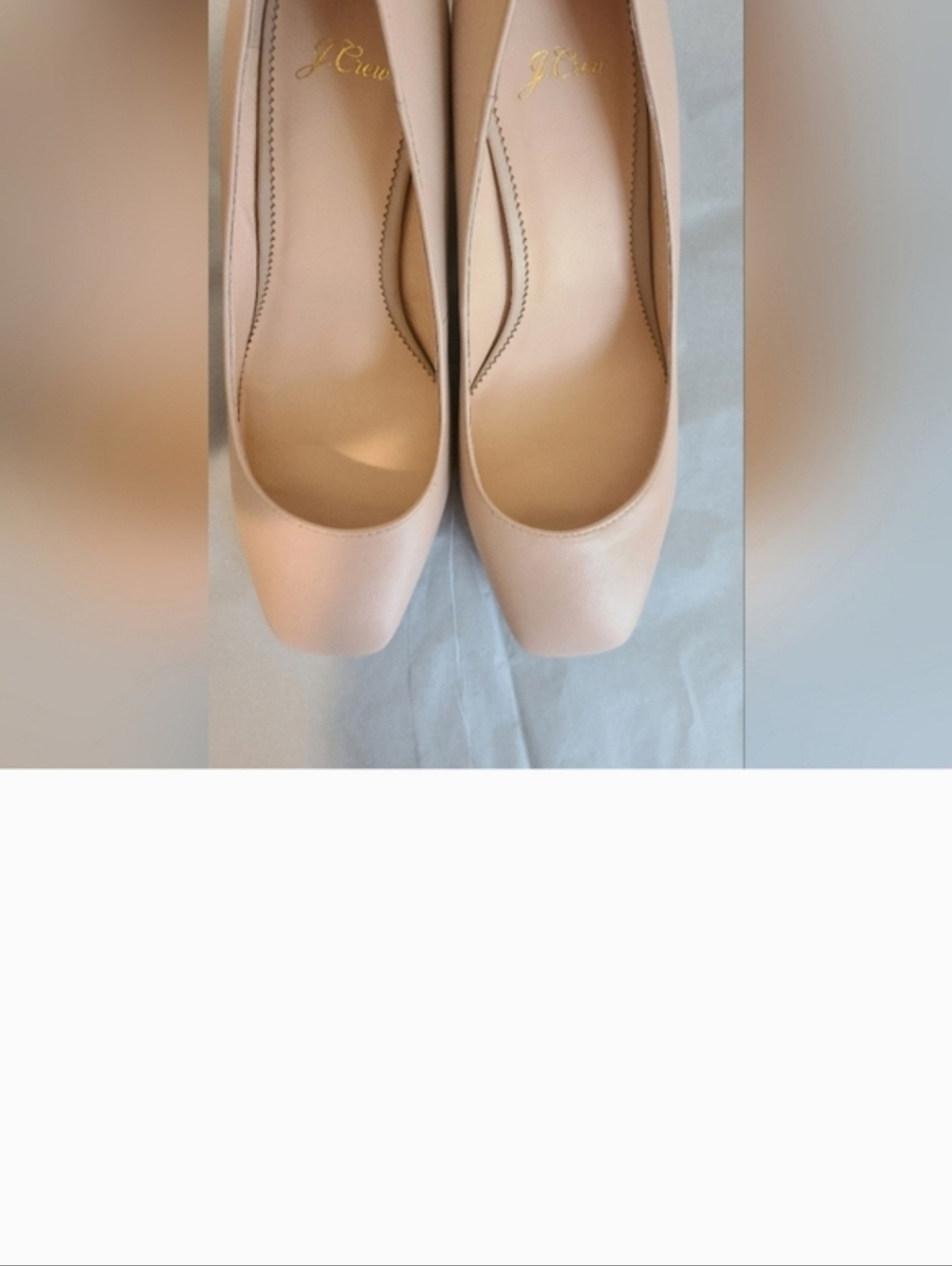 J. Crew Nude Blush Leather Block Heel Pumps - Picture 6 of 15